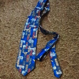 Blue safari men's tie
